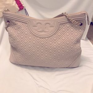 Tory Burch Large Fleming Pink Zipped tote